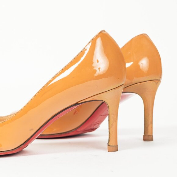 Christian Louboutin Simple 70 Camel Patent Leather Pumps - Picture 8 of 9